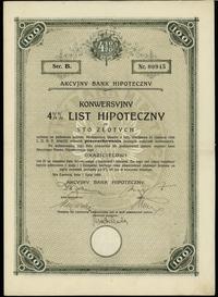 Polska, zestaw: konwersyjny 4 % list hipoteczny na 50 oraz 100 złotych, 1.07.1926