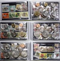 różne, zestaw różnych monet w pamiątkowych opakowaniach