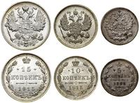 Rosja, zestaw 3 monet, 1890–1915