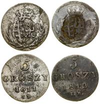Polska, zestaw: 5 groszy 1811 i 5 groszy 1812