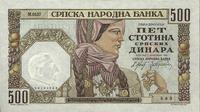 500 dinarów 1.11.1941, Pick 27a