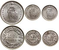 Szwajcaria, zestaw 3 monet, 1951–1964