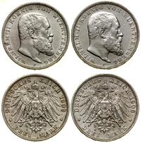 Niemcy, zestaw 2 x 3 marki, 1908 F, 1909 F