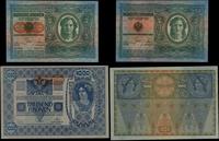 Austria, zestaw: 100 i 1000 koron z nadrukami DEUTSCHÖSTERREICH, 1919/1920