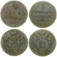 Polska, zestaw: 2 x 1 grosz polski z miedzi krajowej, 1825–1830