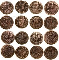 Polska, zestaw 8 szelągów miedzianych, 1663