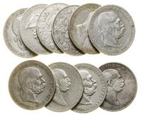 Austria, zestaw 10 x 5 koron, różne roczniki