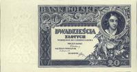 20 złotych  20.06.1931, niedokończony druk stron