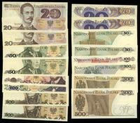 Polska, zestaw 8 banknotów, 1982–1988