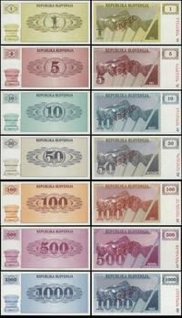 Słowenia, zestaw 7 banknotów, 1990