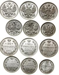 Rosja, zestaw 6 monet, 1913–1915