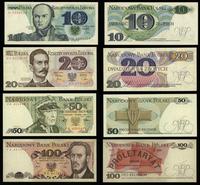 Polska, zestaw 8 banknotów, 1979–1988