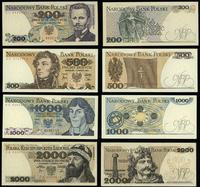 Polska, zestaw 8 banknotów, 1979–1988