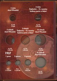 akcesoria numizmatyczne, klaser na Polskie Monety Obiegowe II RP (bez monet), 1934–1939