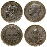 Włochy, zestaw 2 x 1 centesimo, 1867 T (Turyn), 1914 R (Rzym)