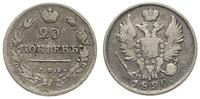 20 kopiejek 1820, Petersburg, srebro , Bitkin 20