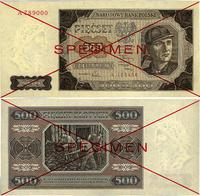 500 złotych SPECIMEN 1.07.1948, seria A, obustro