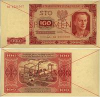 100 złotych SPECIMEN 1.07.1948, seria AG, obustr