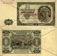 50 złotych SPECIMEN 1.07.1948, seria AA, obustro