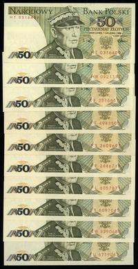 Polska, zestaw: 10 x 50 złotych, 1986–1988