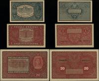 Polska, zestaw 6 banknotów, 1919–1920