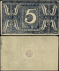 obóz oficerski II-C w Dobiegniewie /Woldenberg/, bon na 5 marek, 30.10.1944