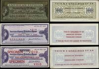 USA, zestaw 3 czeków podróżnych wartości 100 dolarów każdy, lata 80–90 XX wieku