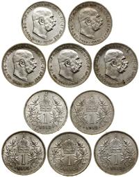 Austria, zestaw: 5 x 1 korona, 1912–1916