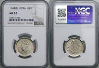 Indie, 1/2 rupii, 1944