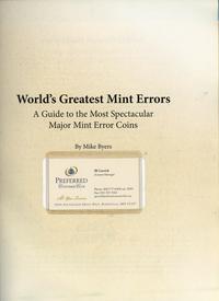 wydawnictwa zagraniczne, Byers Mike – World's Greatest Mint Errors. A Guide to the Most Spectacular..