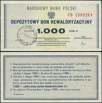 Polska, depozytowy bon rewaloryzacyjny na 1.000 złotych, 1982