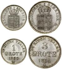 Niemcy, zestaw: 1 i 3 grote, 1850, 1856
