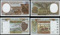 zestaw różnych banknotów, zestaw: 2 x 500 franków, 1998–2000