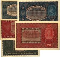 1/2, 1, 5 i 10 marek polskich 1919-1920, ZESTAW 