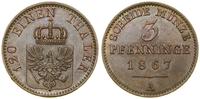 Niemcy, 3 fenigi, 1867 A