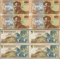 Nowa Zelandia, zestaw 4 nierozciętych banknotów o nominale 5 dolarów, 1992