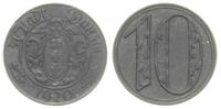 10 fenigów 1920, Gdańsk, duże cyfry nominału, ba