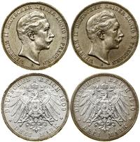 Niemcy, zestaw: 2 x 3 marki, 1909 i 1910