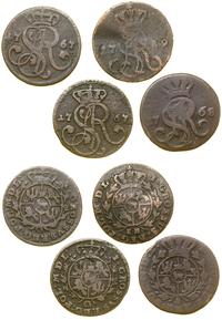 Polska, zestaw 4 x 1 grosz, 2 x 1767 G (Kraków), 1768 g, 1789 EB (Wa