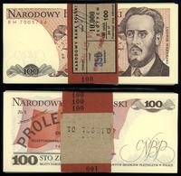 Polska, zestaw: 100 x 100 złotych z banderolą NBP, 1.12.1988