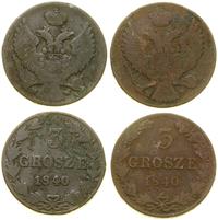 Polska, zestaw 2 x 3 grosze, 1840 MW