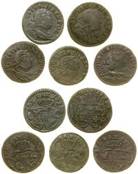 Polska, zestaw 5 x szeląg, 1752, 2 x 1753, 1753 N, 1753 I