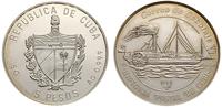 5 pesos 1985, Parowiec, srebro "999" 15.05 g, st