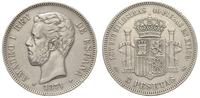 5 peset 1871/M, Madryt, srebro 24.86 g, Dav. 337