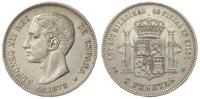 5 peset 1875/M, Madryt, srebro 24.88 g, Dav. 339