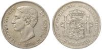 5 peset 1876/M, Madryt, srebro 24.98 g, Dav. 339