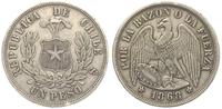 1 peso 1868/So, Santiago, srebro 24.61 g, KM 142