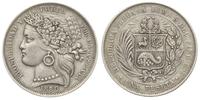 1 peseta 1880/BF, Lima, srebro 4.88 g, rzadka, K
