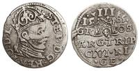 trojak 1585, Ryga, odmiana z małą głową króla, I