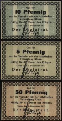 5, 10 i 50 fenigów 1.12.1917, bardzo ładnie zach